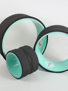 Chirp Wheel+ Foam Roller Set (3 Sizes) – Back Pain Relief Yoga Wheel Set Black/M